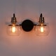 preview thumbnail 5 of 7, Modern 2-Light Black Gold Bathroom Vanity Light Wall Sconce with Clear Glass - 14.5" L x 8" W x 8.5" H
