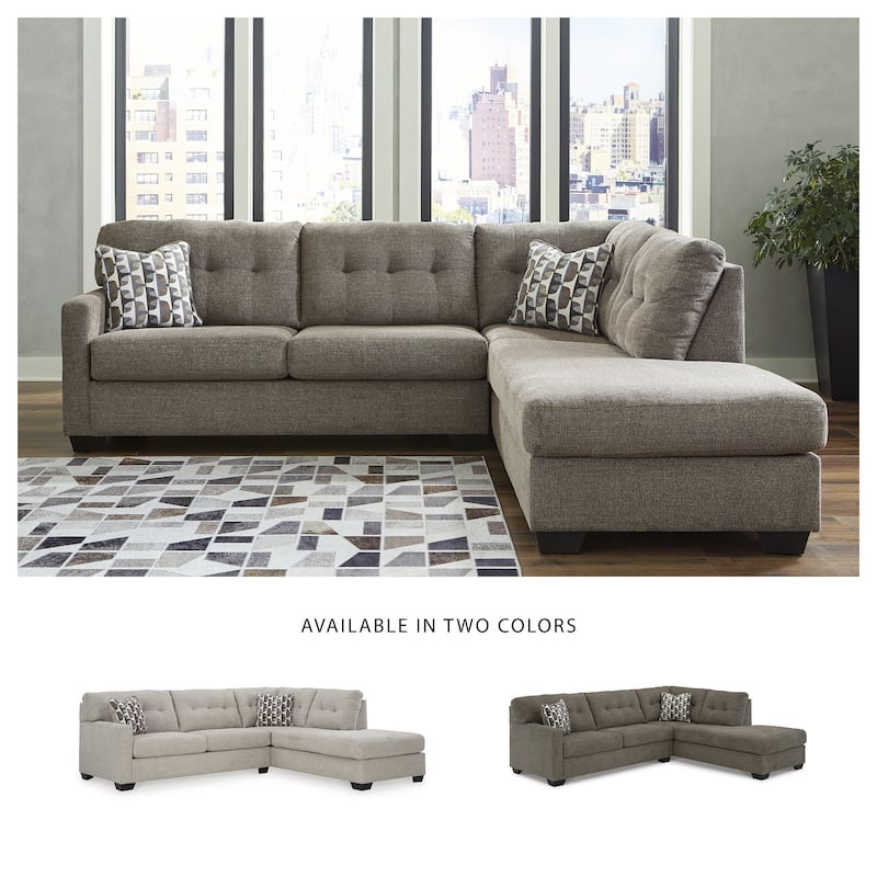Signature Design by Ashley Mahoney 2-Piece Sleeper Sectional with Chaise - 105"W x 90"D x 37"H
