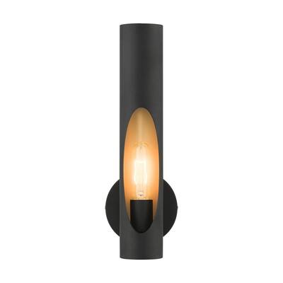 1 Lt Black ADA Single Sconce - black with chrome - black with chrome