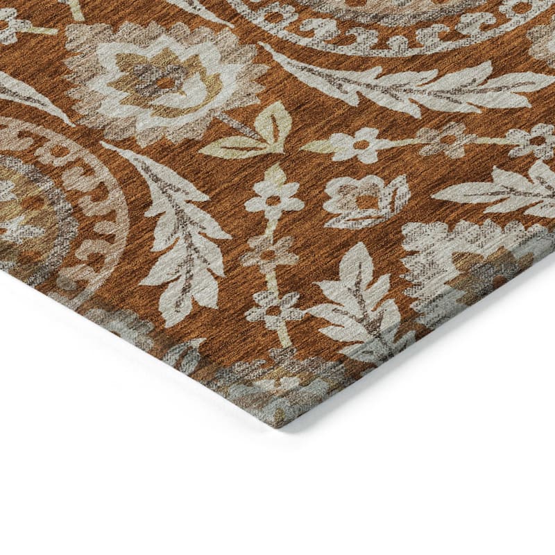 HomeRoots Floral Transitional Rectangle Outdoor Rug