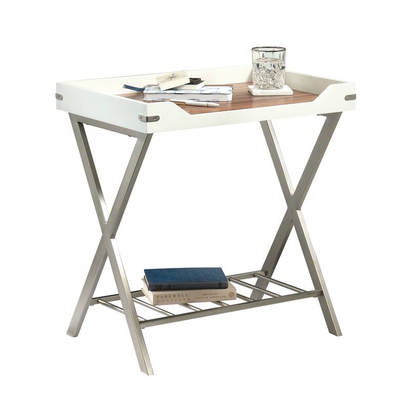 Wood Desk with Tray Top, White