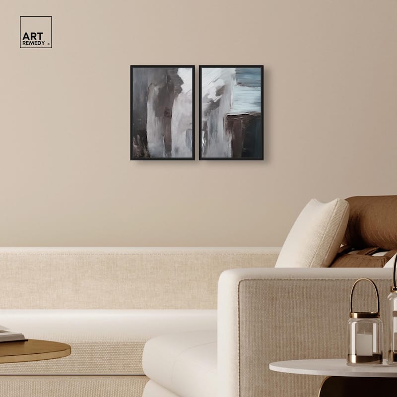 Monochrome Mood I Canvas Set of 2 by Art Remedy