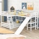 preview thumbnail 11 of 16, Multifunctional Twin/Full L-Shaped Bunk Bed with Workspace and Safety Guardrails