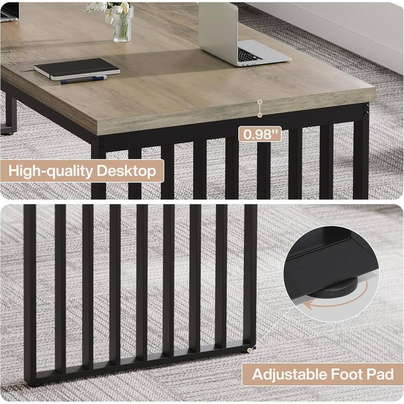 78" Rectangle Conference Table, Long Meeting Table for Seminar, Business, Negotiation