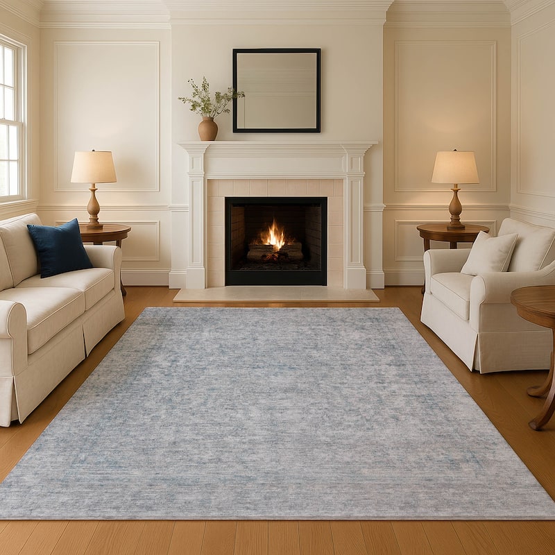 Premium Washable Super Soft Vintage Traditional Mayfield Rug - Silver - 2'6" x 3'10"