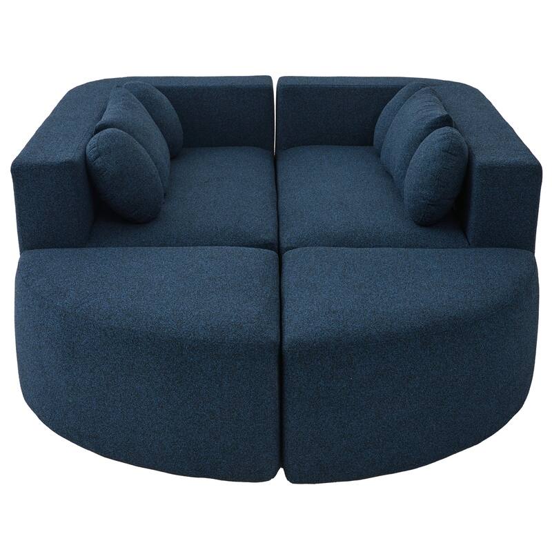Roomfitters Modular Boneless Sectional Sofa Bed with Deep Seating and Curved Design for Living Room