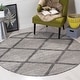 preview thumbnail 50 of 93, SAFAVIEH Handmade Flatweave Montauk Elsbe Trellis Cotton Rug 6' Round - Black - Round