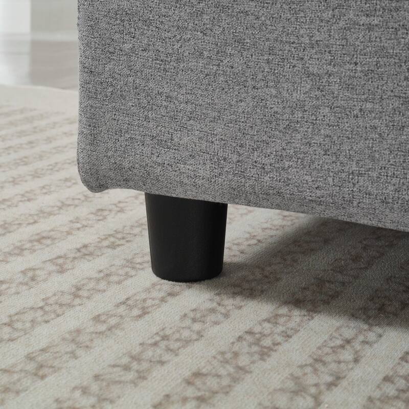 103.54" L-Shaped Sectional Sofa with Storage and Movable Ottoman