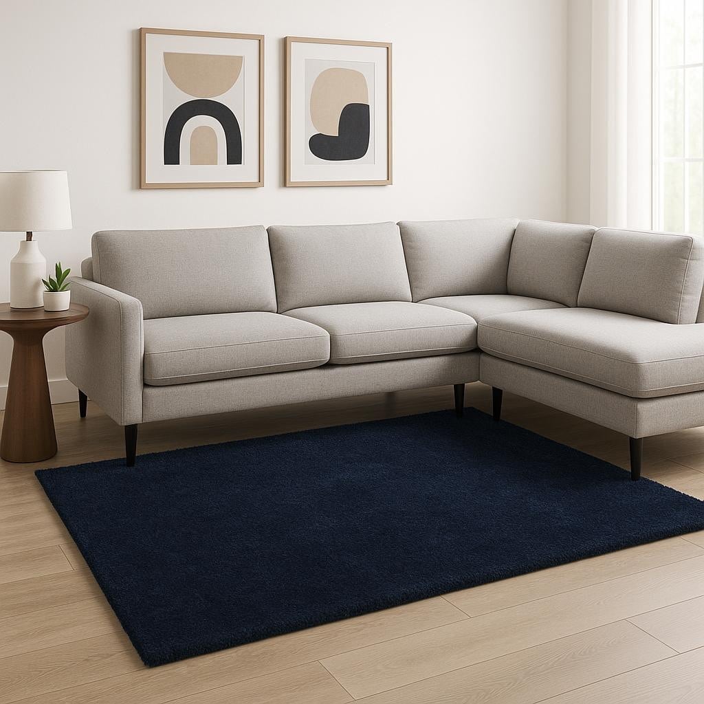 HomeRoots Solid Color Transitional Rectangle Area Rug - 118.00 in. x 94.00 in. x 1.00 in.