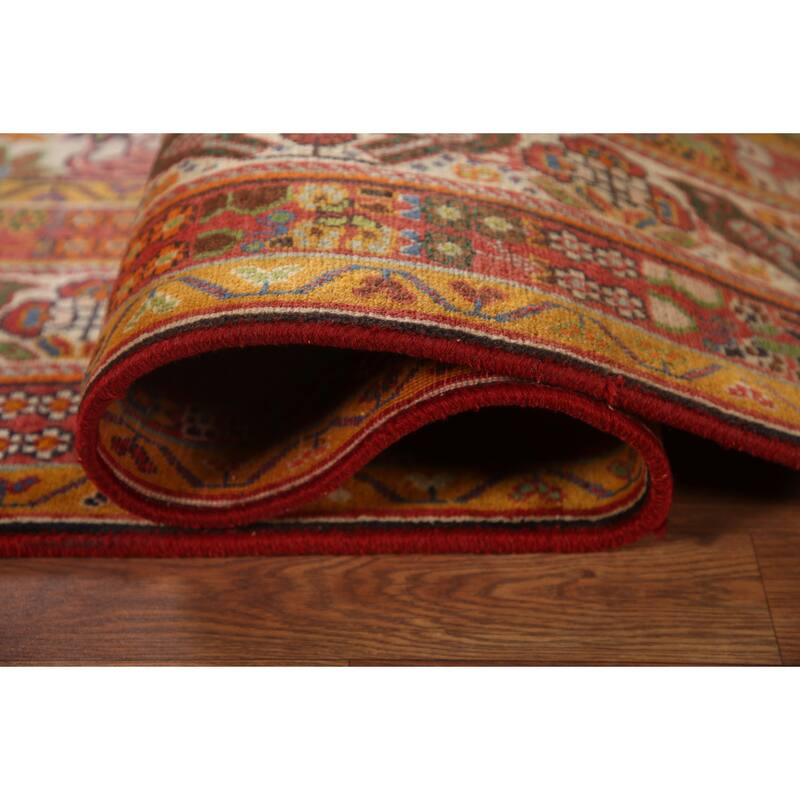 Hand Knotted Oriental 100% Wool Carpet Traditional Floral Beige & Ivories Kashkoli Area Rug - 10' 8'' X 7' 2''