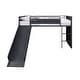 preview thumbnail 3 of 4, Gunmetal Twin Size Metal Loft Bed with Slide for Kids