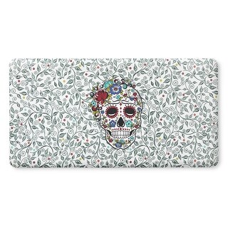 Flower Skull Floor Mat