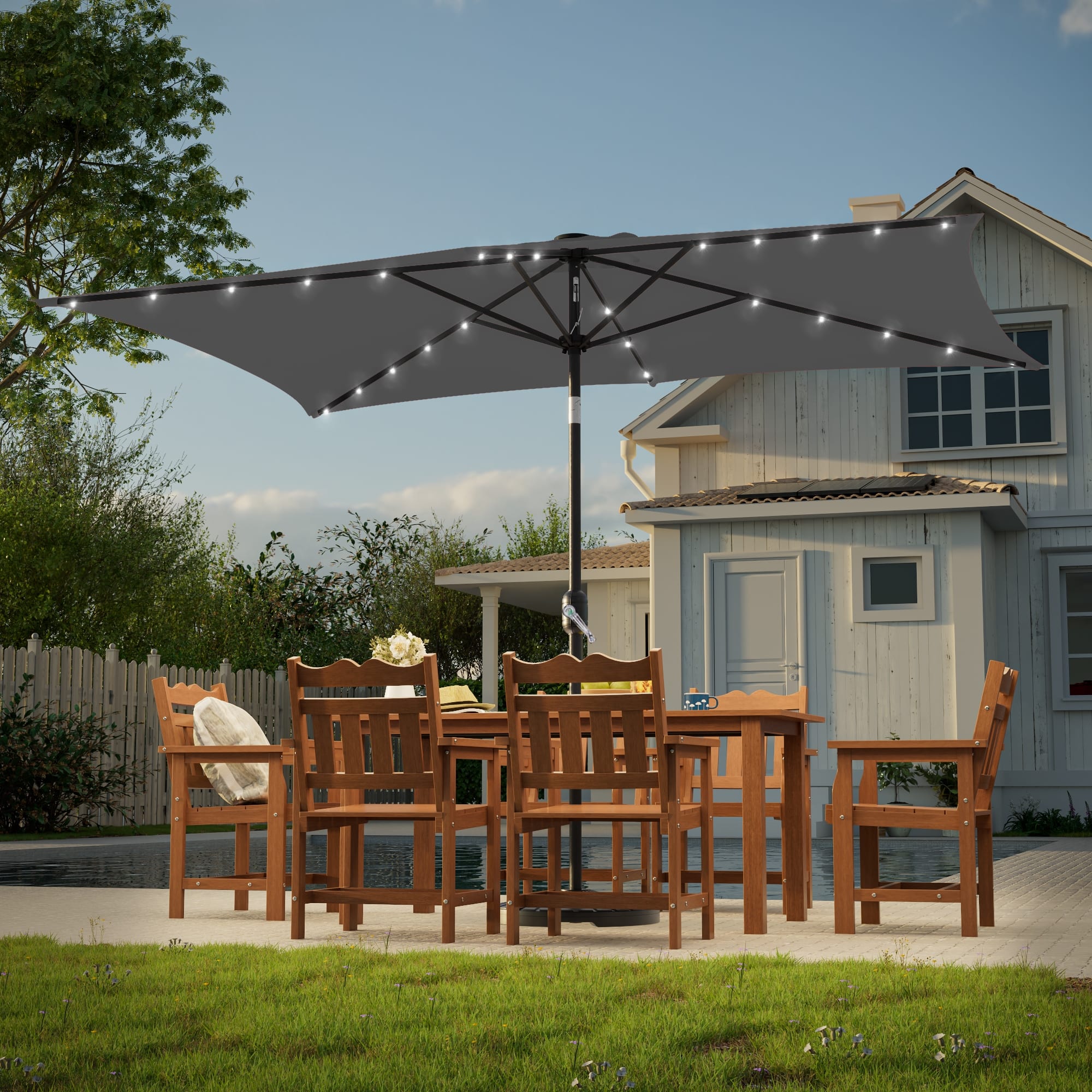 10x6.5ft patio umbrella Amazon.com : GDY Rectangular Umbrella with Tilt and Crank, Poolside, Outdoor, Beach, Yard which can be mounted with the bulb facing up or down depending on your needs ACEGOSES 10 x 6.5ft Outdoor