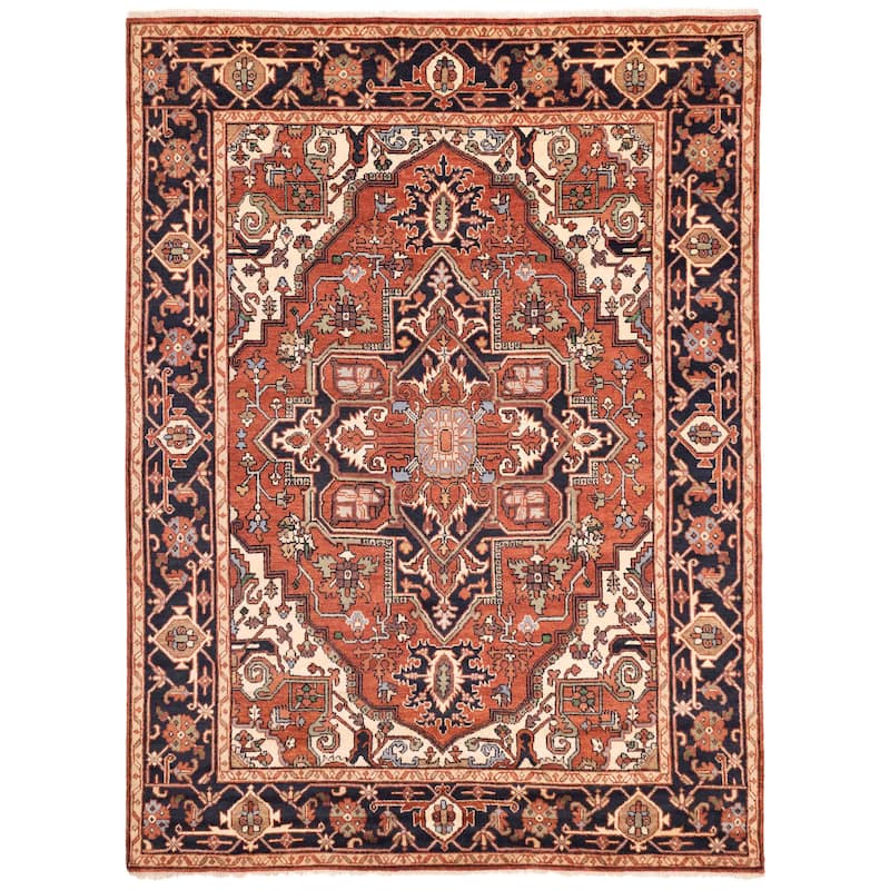 ECARPETGALLERY Hand-knotted Serapi Heritage Dark Copper Wool Rug - 8'11 x 11'8
