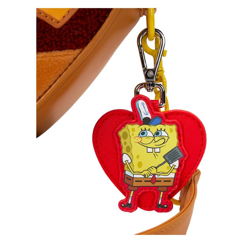 Spongebob Squarepants Krabby Patty Plush Heart Figural Crossbody Bag