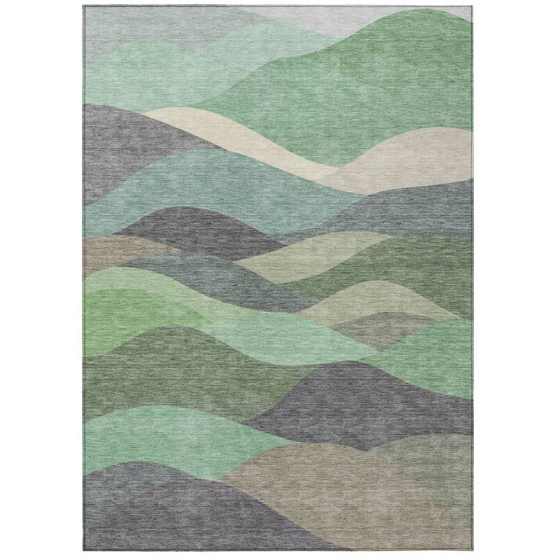Machine Washable Indoor/ Outdoor Modern Horizon Chantille Rug