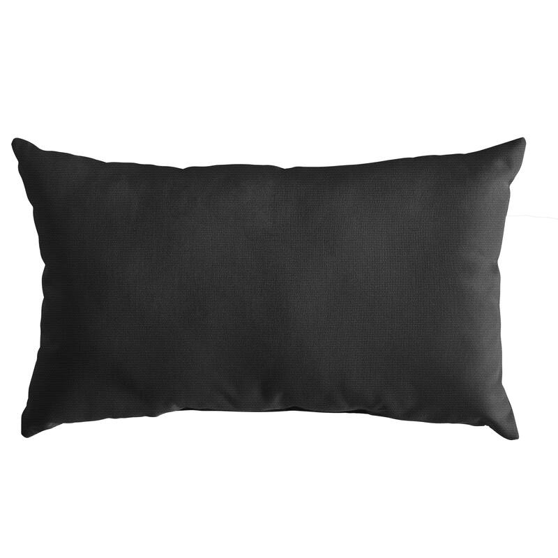 Sunbrella Canvas Indoor/Outdoor 13x20 Knife Edge Pillow (Single) - 13 in H x 20 in W x 6 in D - Canvas Black
