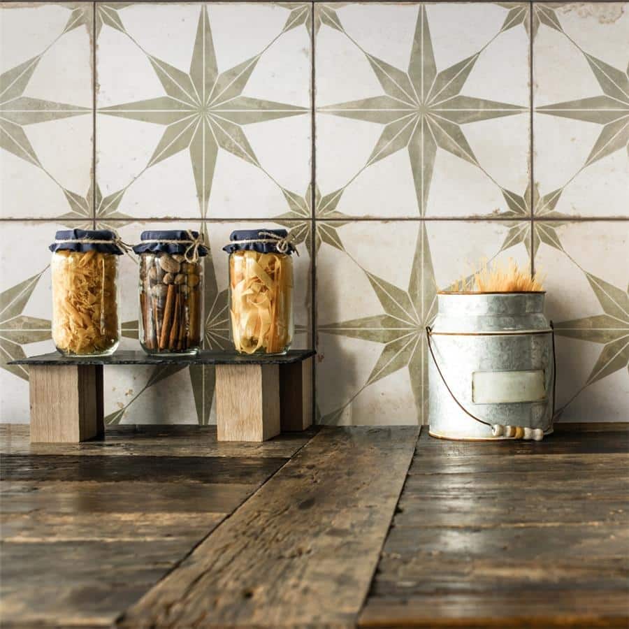 Merola Tile Kings Star Sage 17-5/8" x 17-5/8" Ceramic Floor and Wall Tile