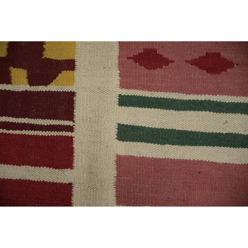 Hand Woven Oriental 100% Wool Carpet Southwestern Modern Multi-Colored Kilim Area Rug - 5' 10'' X 5' 10''