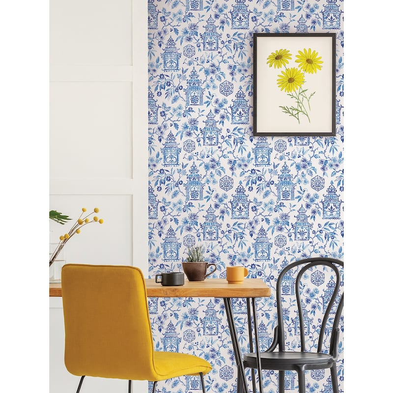 NuWallpaper Blue Danson Peel & Stick Wallpaper - 20.5-in x 216-in