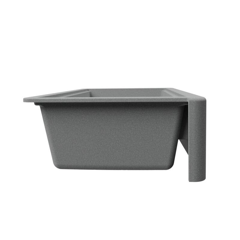 Self-Trimming Quartz Composite 33" Farmhouse Single Bowl Kitchen Sink