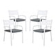 preview thumbnail 47 of 45, Outdoor Stackable Aluminum Dining Chair with Cushion (Set of 4)