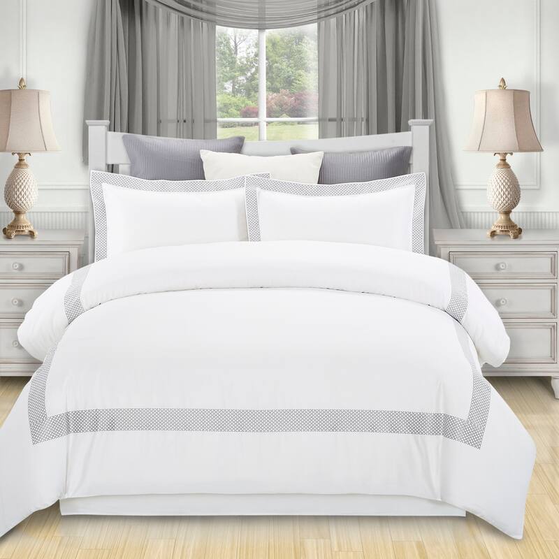 Superior Glenmont Embroidered Cotton Duvet Cover Set