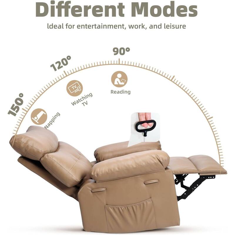 Oversized Manual Recliner, Comfort Lazy Sofa Chair for Living Rooms and Bedroom