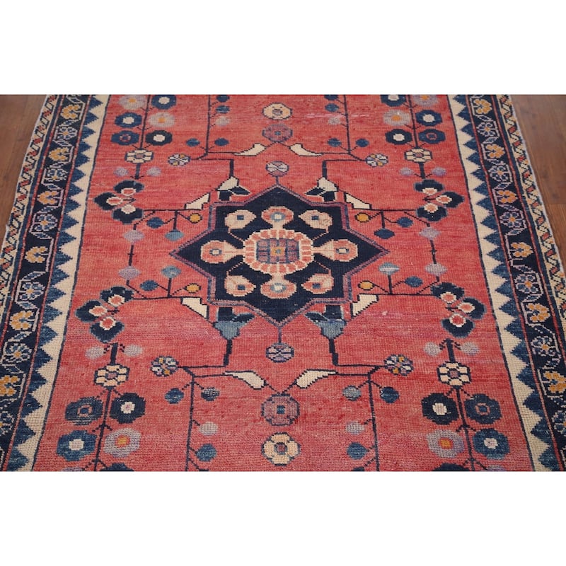 Hamedan Foyer Rug Hand-Knotted Wool Carpet - 4'1" x 6'1"