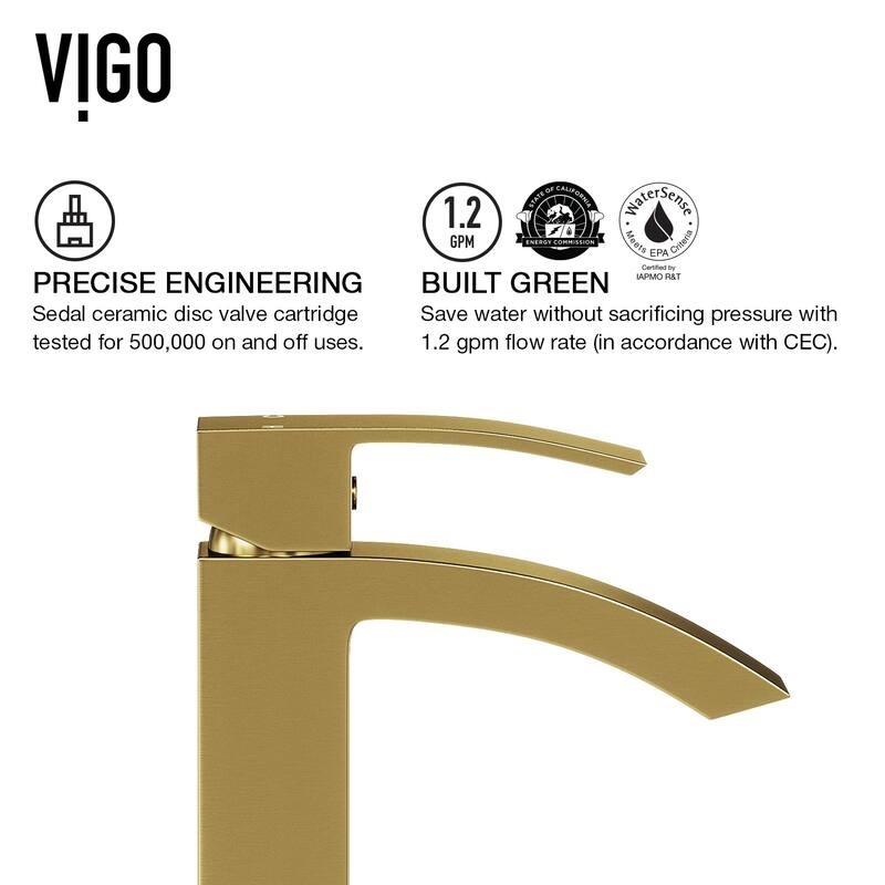 VIGO Duris Single-Handle Single Hole Bathroom Vessel Sink Faucet