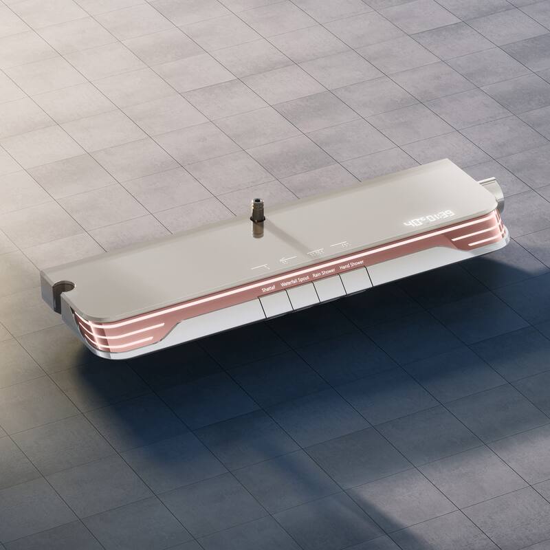 Exposed Tub and Shower Faucet with Hand Shower Brass Thermostatic Brass Wall Mount Complete Shower System with Waist Massage