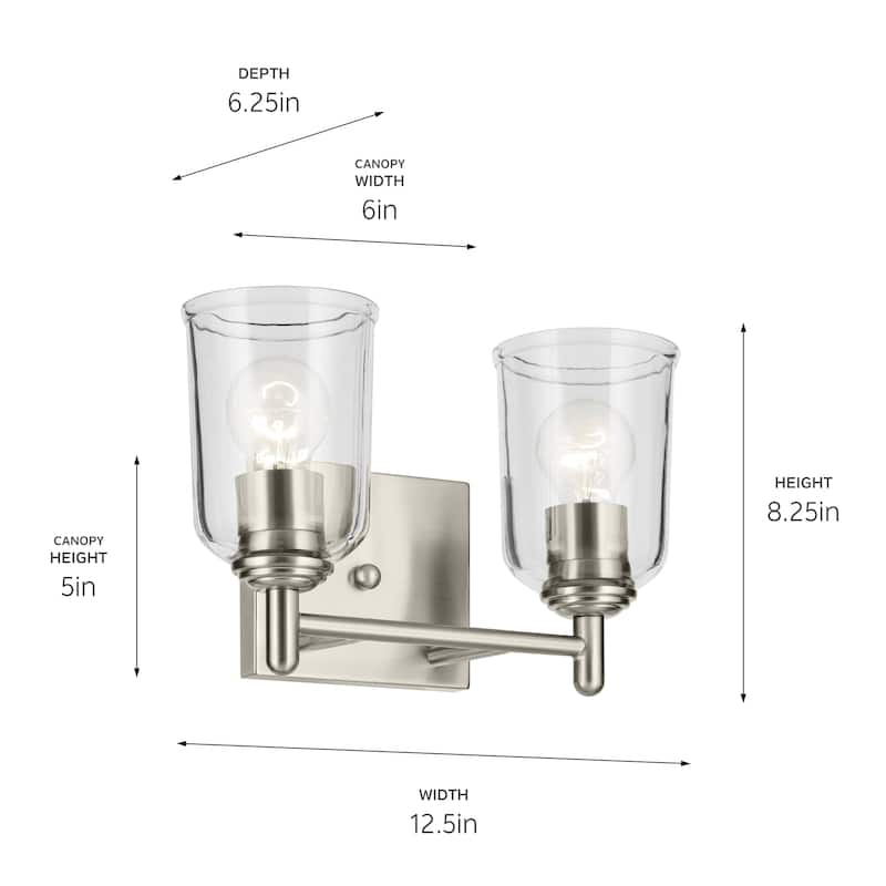 Kichler Lighting Shailene Bathroom Vanity Light with Clear Glass