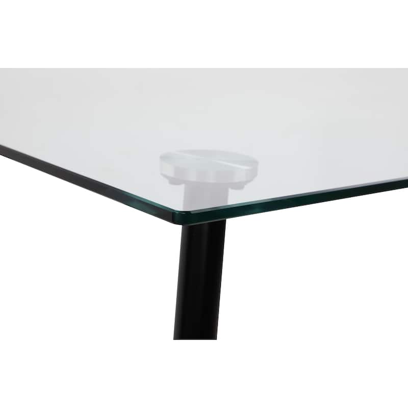 Somette Roberta 4-Legged Matte Black Dining Table - 31" x 55"