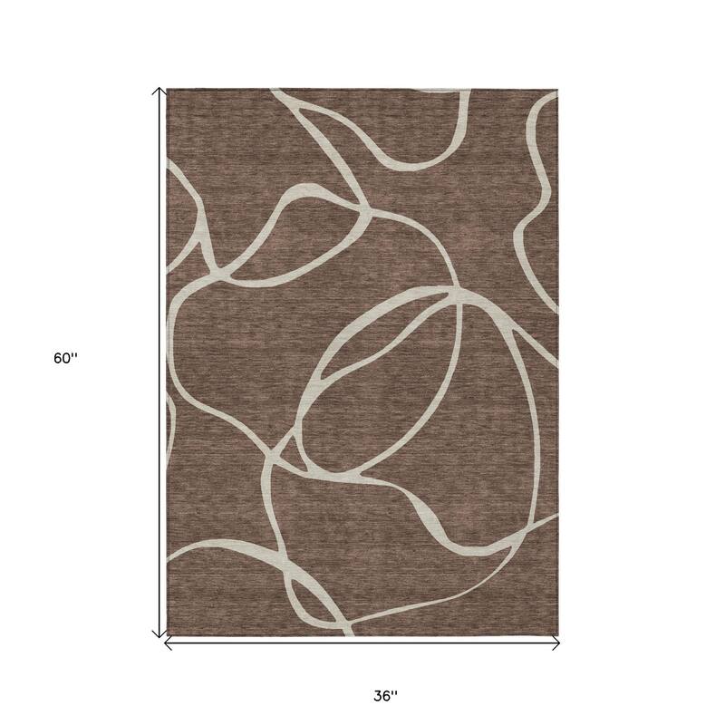 HomeRoots Abstract Transitional Rectangle Outdoor Rug