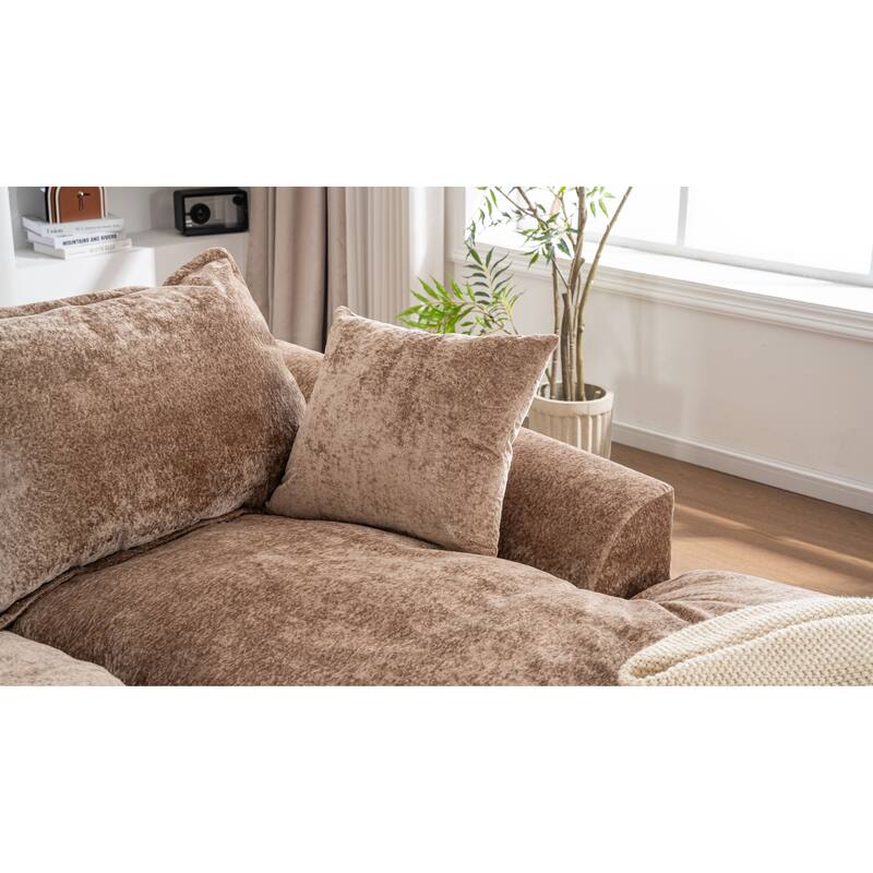 103" L-Shaped Cloud Sectional Sofa with Chaise, Upholstered Boneless Couches for Living Room, Modern Modular Chenille Sofa