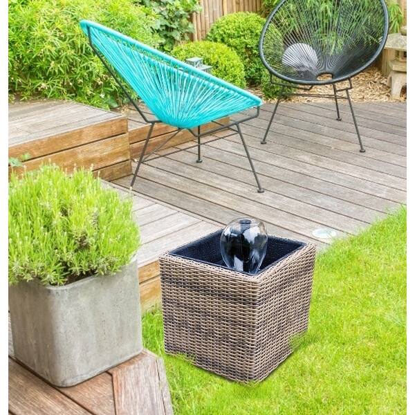 slide 2 of 7, Koolscapes Wicker-Look Water Feature Mini Pond and Fountain, Brown, 200 GPH Self-Contained Pond Kit
