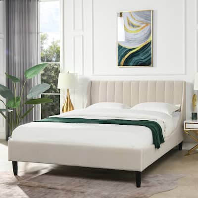 Willow Performance Velvet Channel Tufted Platform Bed