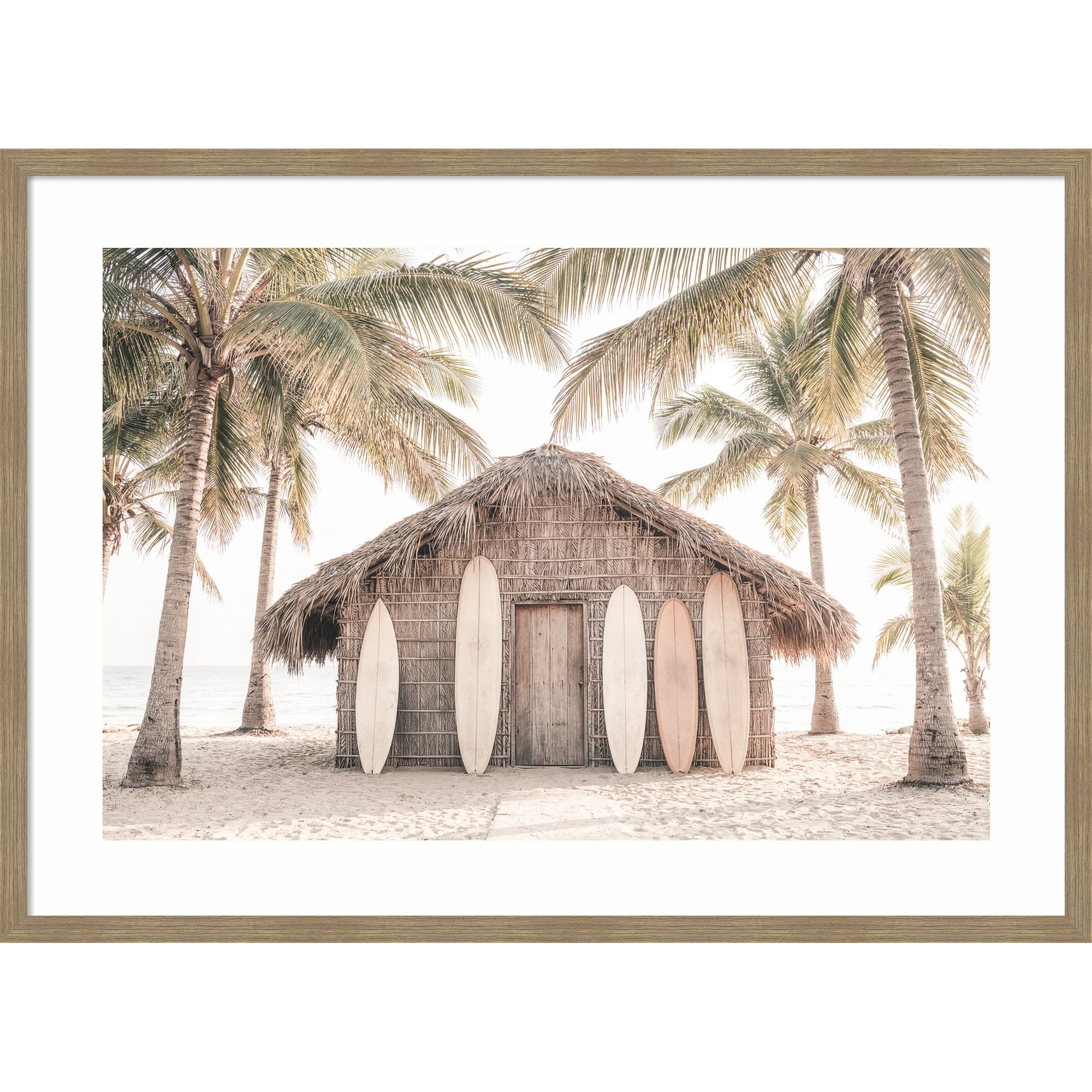 Beach Hut by Kathrin Pienaar Wood Framed Wall Art Print