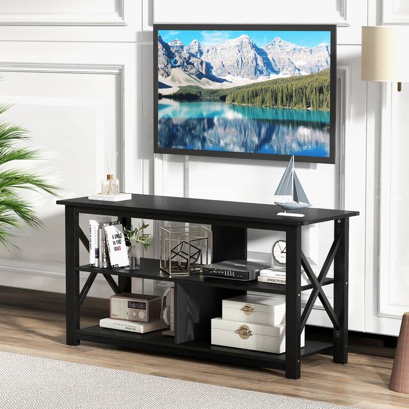 Gymax Modern Entertainment Center Farmhouse TV Stand for TV's up to