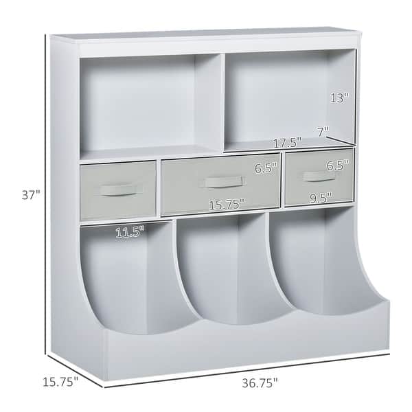 Kids Toy Storage Organizer Cabinet, Display Bookshelf with Drawers