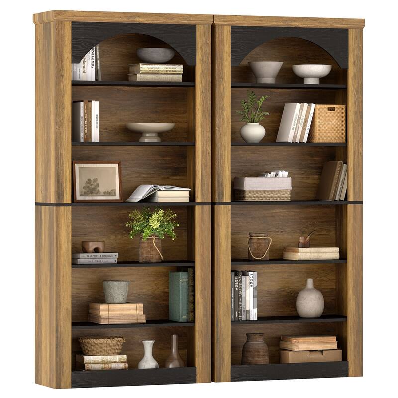 Arched Bookcase, 70.9" Wooden Bookshelves, 6-Tier Modern Bookshelf