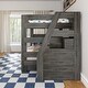 preview thumbnail 23 of 22, Max and Lily Modern Farmhouse Queen Over Queen Bunk Bed With Staircase and Storage Drawers
