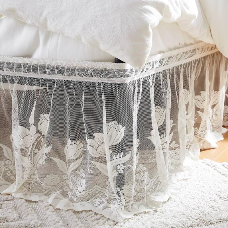 WARM HOME DESIGNS Farmhouse Bed Skirt for Bed.
