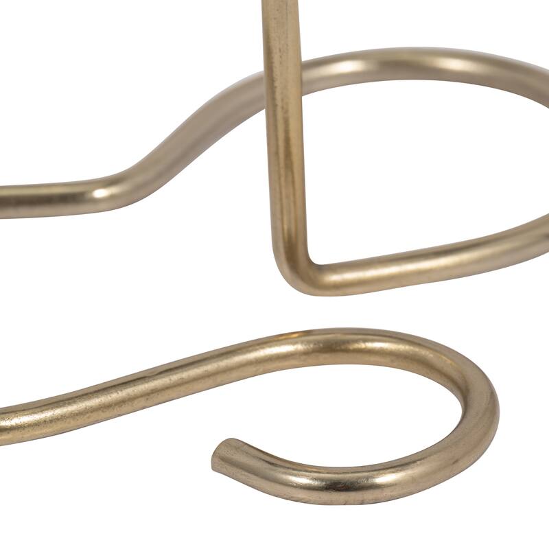 Squiggly Base Taper Candle Holder Contemporary Glam Metal Metallic Gold Candle Holder for Home, Office or Event