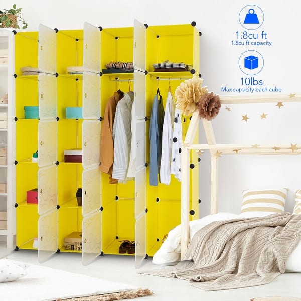 Shop Costway Diy 20 Cube Portable Closet Wardrobe Storage