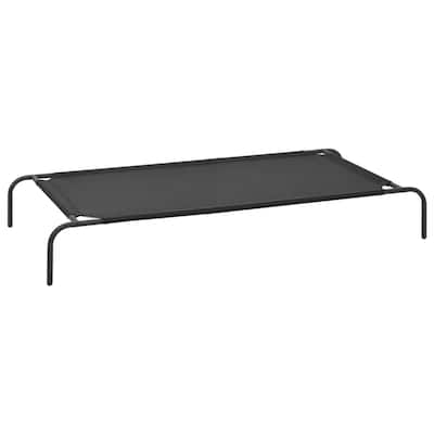 vidaXL Elevated Dog Bed Raised Dog Cot Puppy Sleeping Bed Black Textilene
