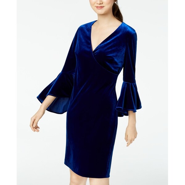 blue velvet calvin klein dress