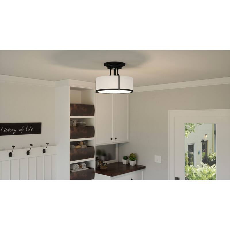 Roseto Clermont 3 Light 18" Wide Semi-Flush Drum Ceiling Fixture