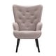 preview thumbnail 51 of 62, Fabric Upholstered Tufted Wingback Living Room Chair With Wooden Legs