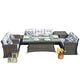 preview thumbnail 9 of 9, Abrihome 7-piece Patio Outdoor Wicker Sofa Set with Fire Pit Table
